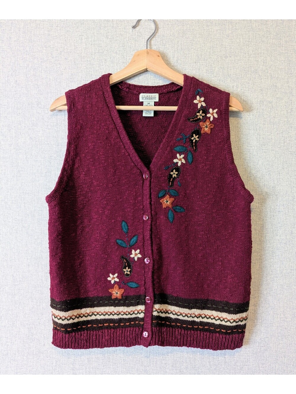 Vintage 90s embroidered sweater vest